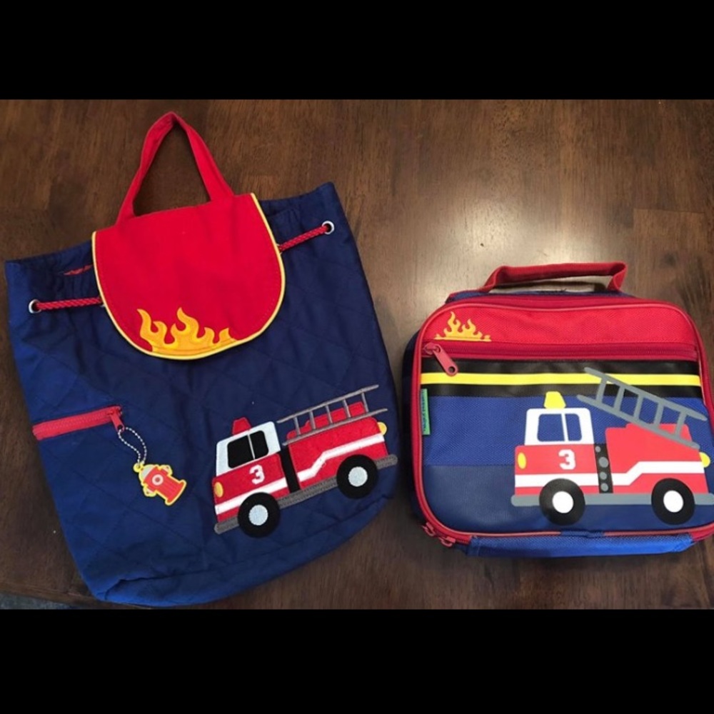 Stephen Joseph Firetruck Backpack & Lunchbox